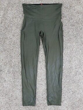 Spanx Faux Leather Moto Leggings Womens Large